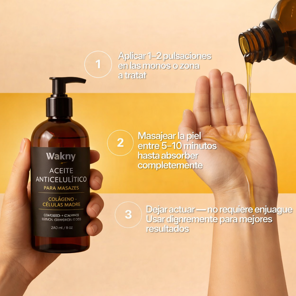 Wakny - Aceite de masaje anticelulítico