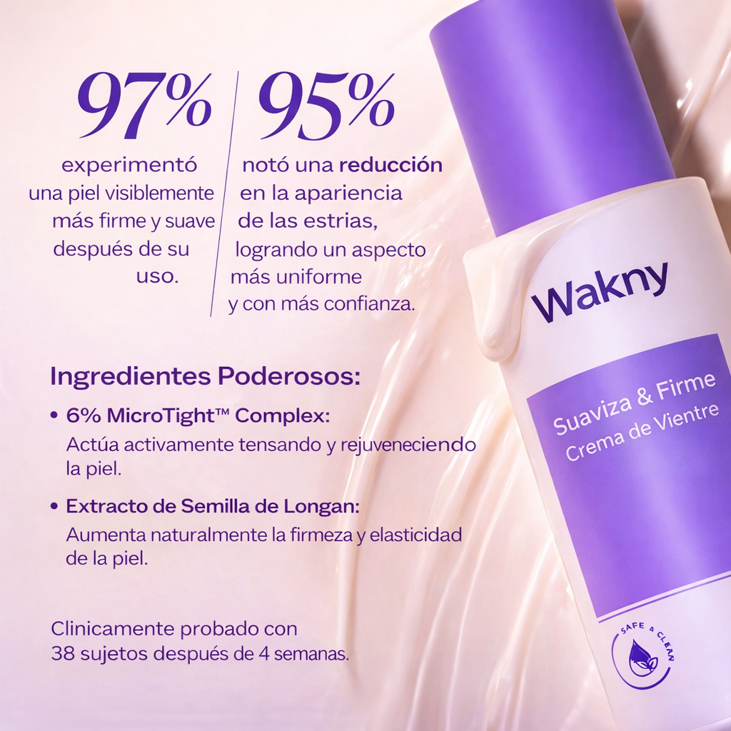 Wakny - Crema para reafirmar y suavizar el vientre
