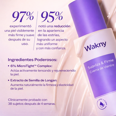 Wakny - Crema para reafirmar y suavizar el vientre
